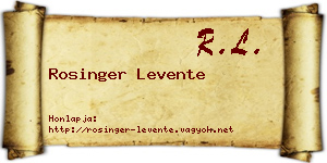 Rosinger Levente névjegykártya